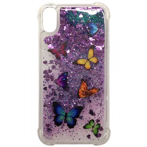 iPhone XR Waterfall Protective Case Glitter Butterfly